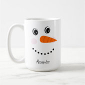 Funny Happy Face Snowman Weihnachten Hot Coco Two- Kaffeetasse (Links)
