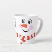 Funny Happy Face Snowman Winter Scarf Hot Cocoa Milchtasse (Rechte Ecke)