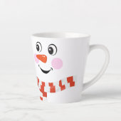 Funny Happy Face Snowman Winter Scarf Hot Cocoa Milchtasse (Rechts)