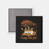 Funny Happy Fall Y'all Erntedank Gnomes Tree Pu Magnet (Vorderseite/Rückseite)