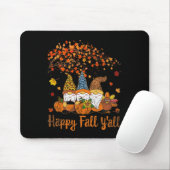 Funny Happy Fall Y'all Erntedank Gnomes Tree Pu Mousepad (Mit Mouse)