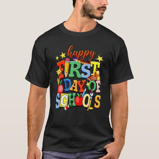Funny Happy First Day Of School Welcome Back To Sc T-Shirt (Vorderseite)