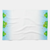 Funny Happy Frogs on Light Blue Gradient Geschirrtuch (Horizontal)