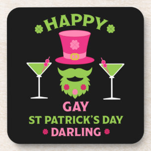 Funny Happy Gay St Patrick's Day Getränkeuntersetzer