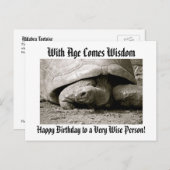 Funny Happy Geburtstag Postcard mit alter Schildkr Postkarte (Vorne/Hinten)
