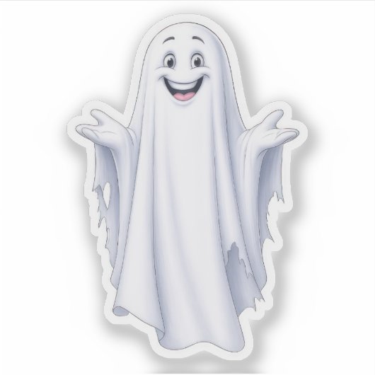 Funny Happy Ghost Aufkleber (Vorderseite)