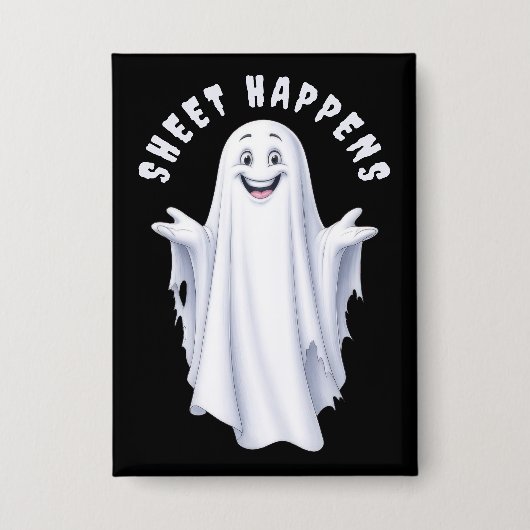 Funny Happy Ghost Button (Vorderseite)