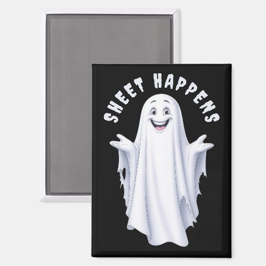 Funny Happy Ghost Magnet (Vorderseite/Rückseite)