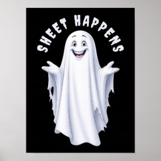 Funny Happy Ghost Poster