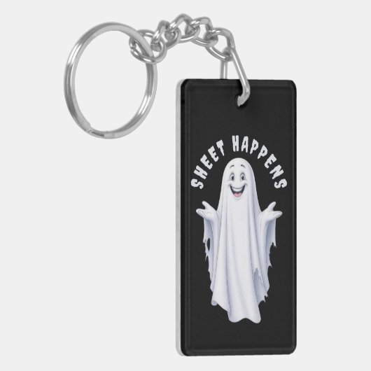 Funny Happy Ghost Schlüsselanhänger (Vorderseite links)