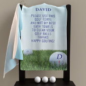 Funny Happy Golfing Name Monogram Golf Handtuch