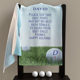 Funny Happy Golfing Name Monogram Golf Handtuch