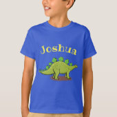 Funny, Happy Green stegosaurus dinosaurus Cartoon T-Shirt (Vorderseite)