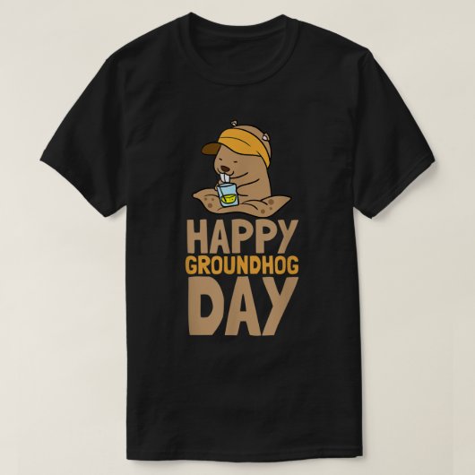Funny Happy Ground Hog Day Shirt, Happy Groundhog T-Shirt (Design vorne)