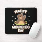 Funny Happy Groundhog Day 2025 Mousepad (Mit Mouse)