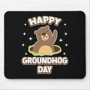 Funny Happy Groundhog Day 2025 Mousepad