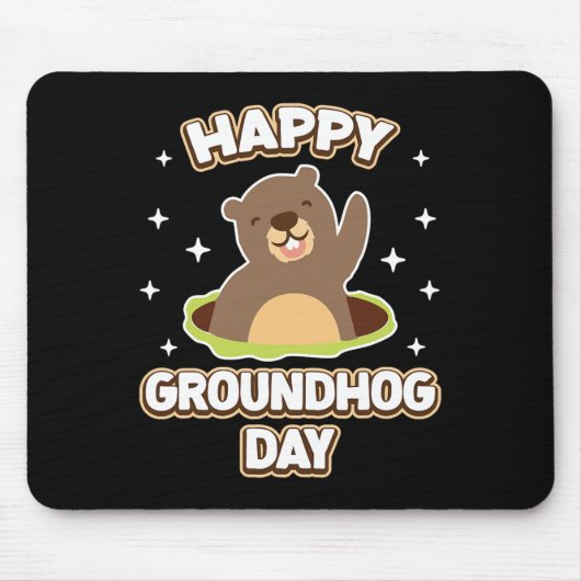 Funny Happy Groundhog Day 2025 Mousepad (Vorne)