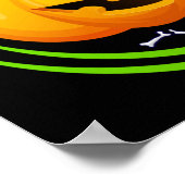 Funny Happy Halloween Beängstigend Pumpkin Poster (Ecke)