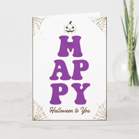 Funny Happy Halloween Grußbotschaft Karte (Vorderseite)