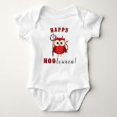 Funny Happy Halloween Owl Devil Trick oder Treat Baby Strampler (Vorderseite)