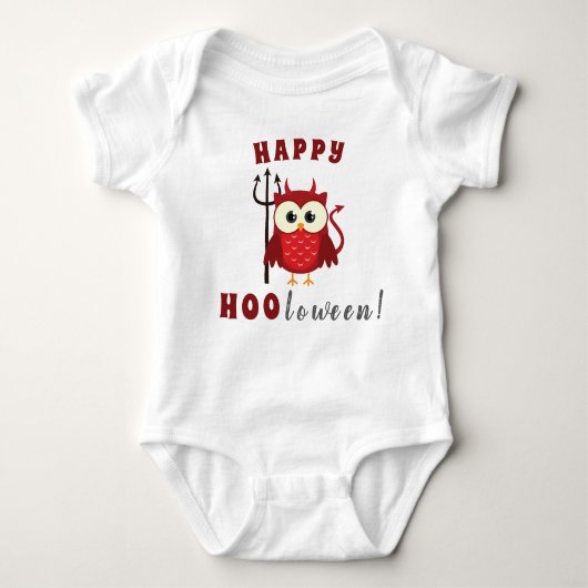 Funny Happy Halloween Owl Devil Trick oder Treat Baby Strampler (Vorderseite)