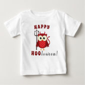 Funny Happy Halloween Owl Devil Trick oder Treat Baby T-shirt (Vorderseite)