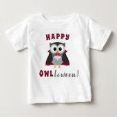 Funny Happy Halloween Owl Vampire Trick oder Treat Baby T-shirt (Vorderseite)
