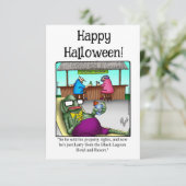 Funny Happy Halloween Spaß Grußkarte (Stehend Vorderseite)