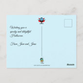 Funny Happy Halloween Spuk House People Postkarte (Rückseite)