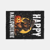 Funny Happy Halloweenie Halloween 2024 Weiner Dog Fleecedecke (Vorderseite (Horizontal))