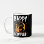 Funny Happy Halloweenie Halloween 2024 Weiner Dog Kaffeetasse (Links)