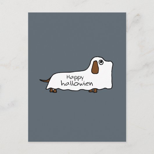 Funny Happy hallowiener Dackel Hund Geist hallowee Postkarte (Vorderseite)