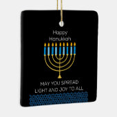 Funny Happy Hanukkah Cute Blue Chanukah Unique Keramikornament (Rechts)