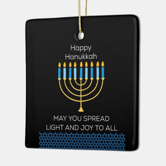 Funny Happy Hanukkah Cute Blue Chanukah Unique Keramikornament (Links)