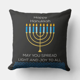 Funny Happy Hanukkah Cute Blue Chanukah Unique Kissen