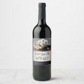 Funny Happy Hearts Valentinstag Weinkarte Weinetikett (Vorderseite)