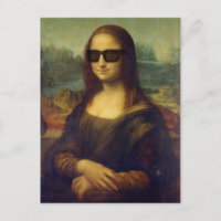 Funny Happy Hipster Mona Lisa in Shades