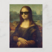 Funny Happy Hipster Mona Lisa in Shades Postkarte (Vorderseite)