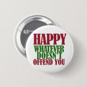 Funny Happy Holidays Frohe Weihnachtsparodie Button (Vorne & Hinten)