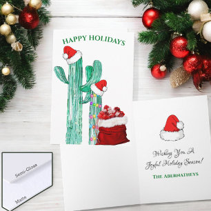 Funny Happy Holidays Südwest Cactus Custom Feiertagskarte
