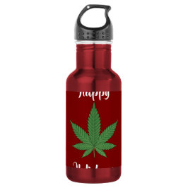 Funny Happy Holidaze Weed Leaf Personalisiert Edelstahlflasche