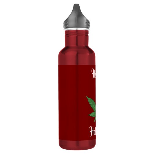 Funny Happy Holidaze Weed Leaf Personalisiert Edelstahlflasche (Links)