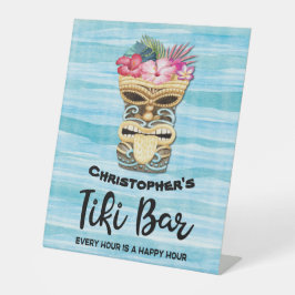 Funny Happy Hour Mit Monogramm Tiki Bar Sockelschild