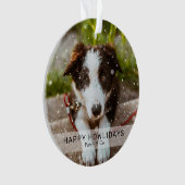 Funny Happy Howlidays 2 Hunde Foto Weihnachten Ornament (Vorderseite)
