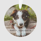 Funny Happy Howlidays 2 Hunde Foto Weihnachten Ornament (Vorderseite)