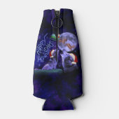 Funny Happy Howlidays Christmas Wolf Pun Flaschenkühler (Rückseite)