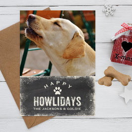 Funny Happy Howlidays Dog Lover Weihnachts-Foto Feiertagskarte
