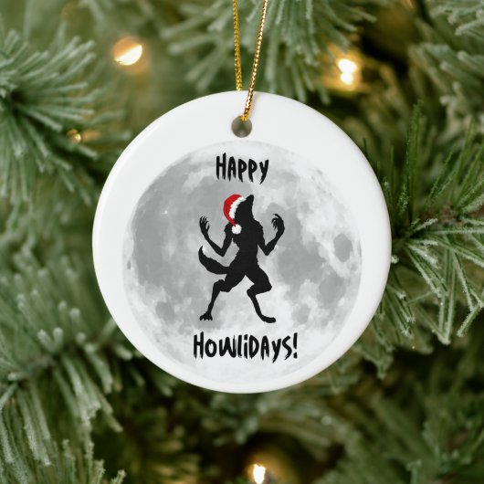 Funny Happy Howlidays Dogman Werewolf Ornament (Baum)