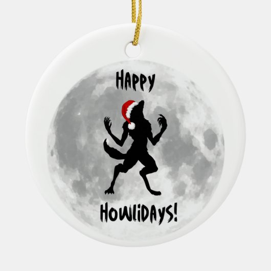 Funny Happy Howlidays Dogman Werewolf Ornament (Vorne)