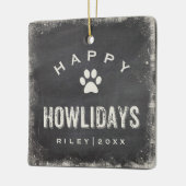Funny Happy Howlidays Hund Foto und Name Custom Keramikornament (Links)
